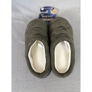 Isotoner Women's Memory Foam Microsuede Comfort Hoodback Slipper Green 6.5-7 NWT